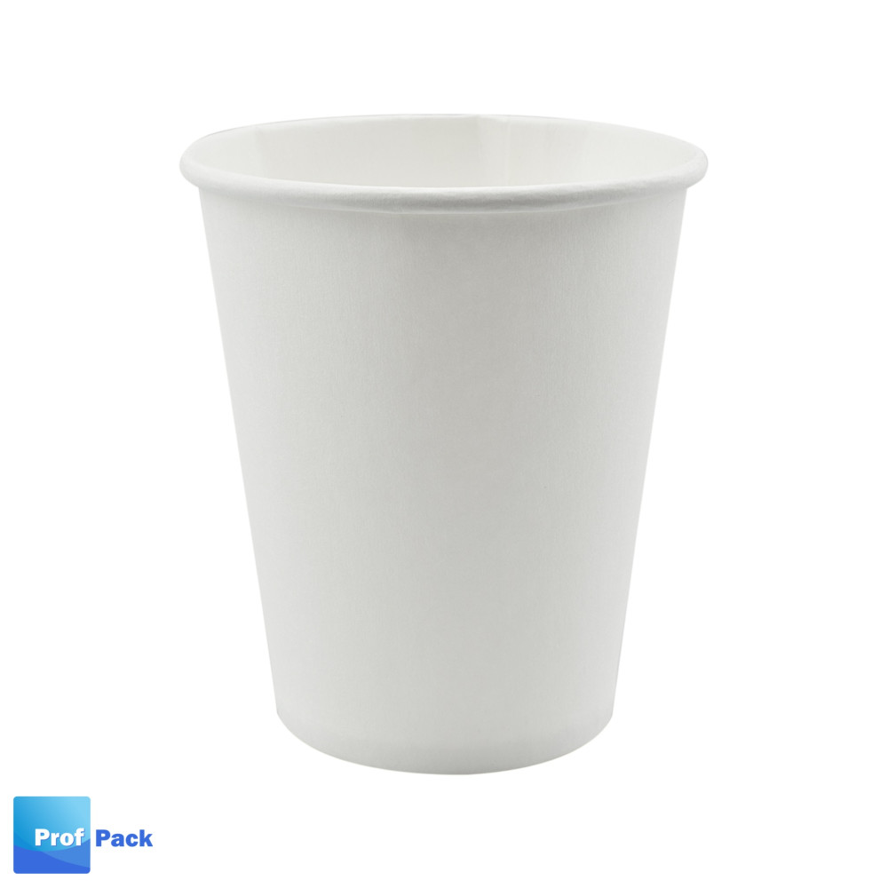 Стакан бумажный белый 250 мл 50 шт/уп (кр75, d75)