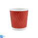 Стакан бумажный гофрированный красный 110 мл 20 шт/уп