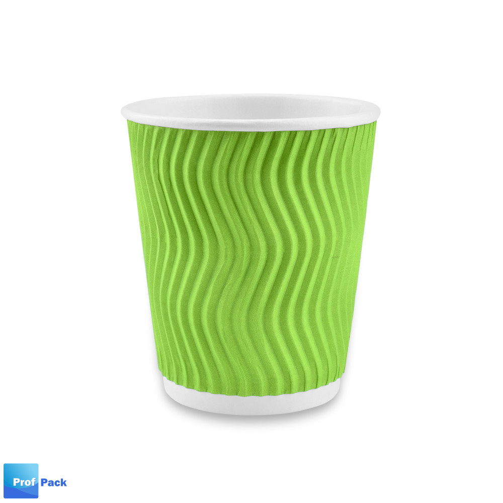 Стакан бумажный гофрированный зеленый 175 мл 20 шт/уп (кр70, d70)
