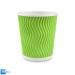 Стакан бумажный гофрированный зеленый 340 мл 20 шт/уп (кр80, d80)