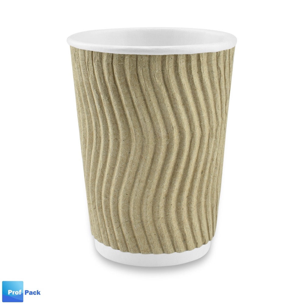 Стакан бумажный гофрированный крафт 400 мл 15 шт/уп (кр91, d91)