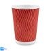 Стакан бумажный гофрированный красный 400 мл 15 шт/уп (кр91, d91)