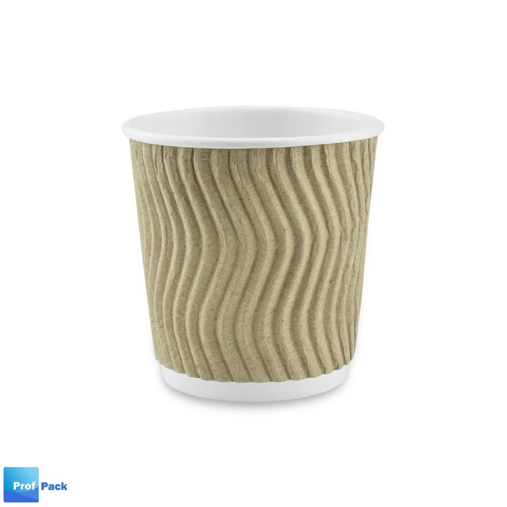 Стакан бумажный гофрированный крафт 110 мл 20 шт/уп