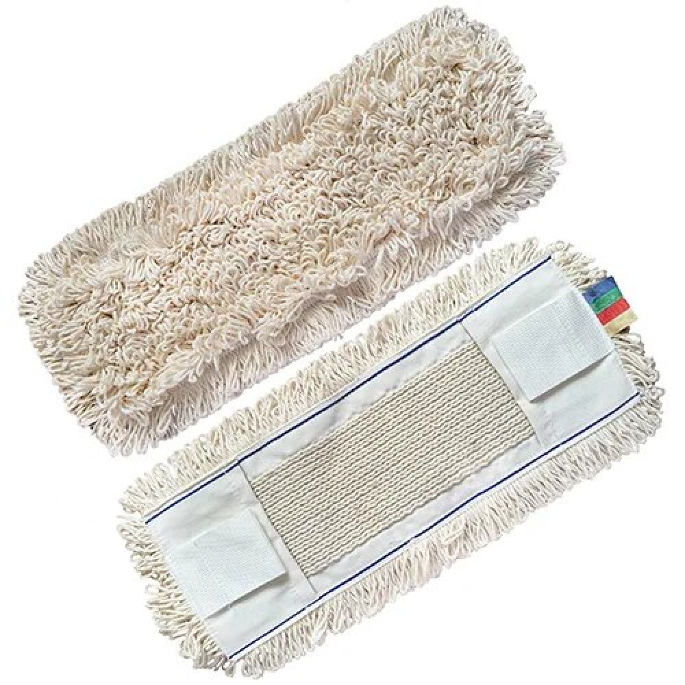 Моп петлевой сменный из хлопка для влажной уборки, карманы / ленты, 40х13 см