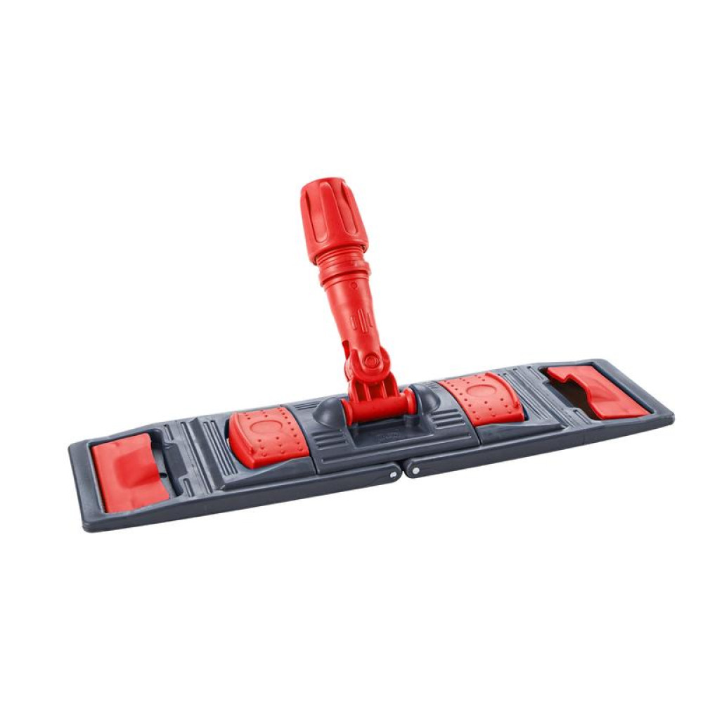 Держатель для мопа универсальный (карманы 40х13см / ленты), с рукояткой 145см, КРАСНЫЙ