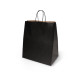 Пакет бумажный черный с кручеными ручками 260х350х150 мм 80 г/м2 25 шт/уп