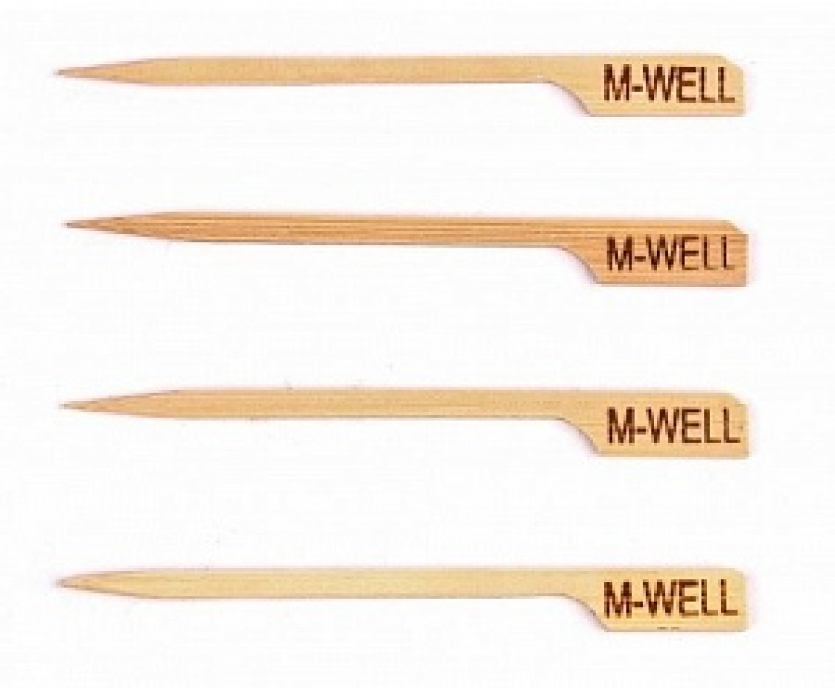 Шпажка бамбуковая Гольф со степенью прожарки Medium Well 90 мм 100 шт/уп