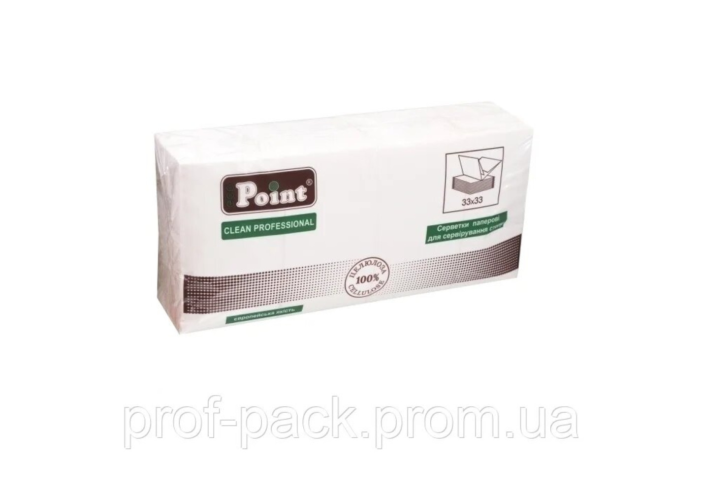 Салфетка 33х33см, 1-но слойная белая,  Eco Point, 200 шт/уп