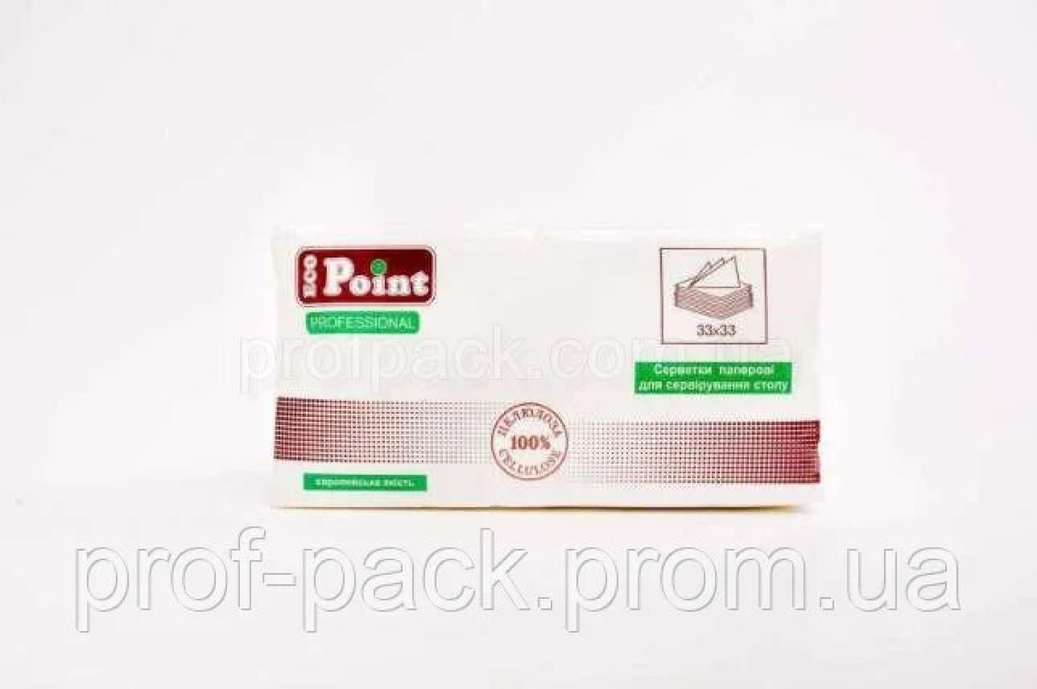 Салфетка 33х33см, 2-х слойная белая, 1/8 сложения, Eco Point,  250 шт/уп