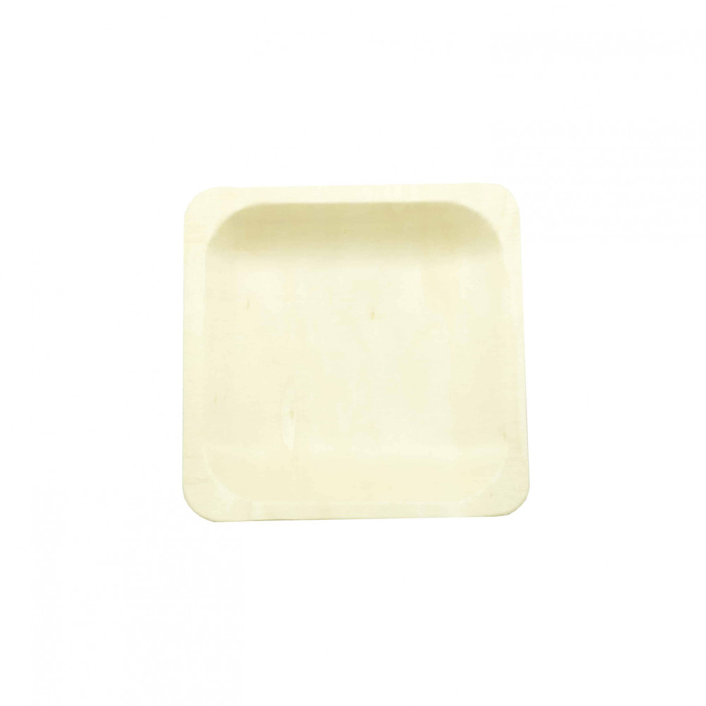 Тарелка деревянная квадратная, 100х100х35 мм, 50 шт/уп