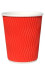 Стакан бумажный гофрированный красный 250 мл 20 шт/уп (кр75, d75)