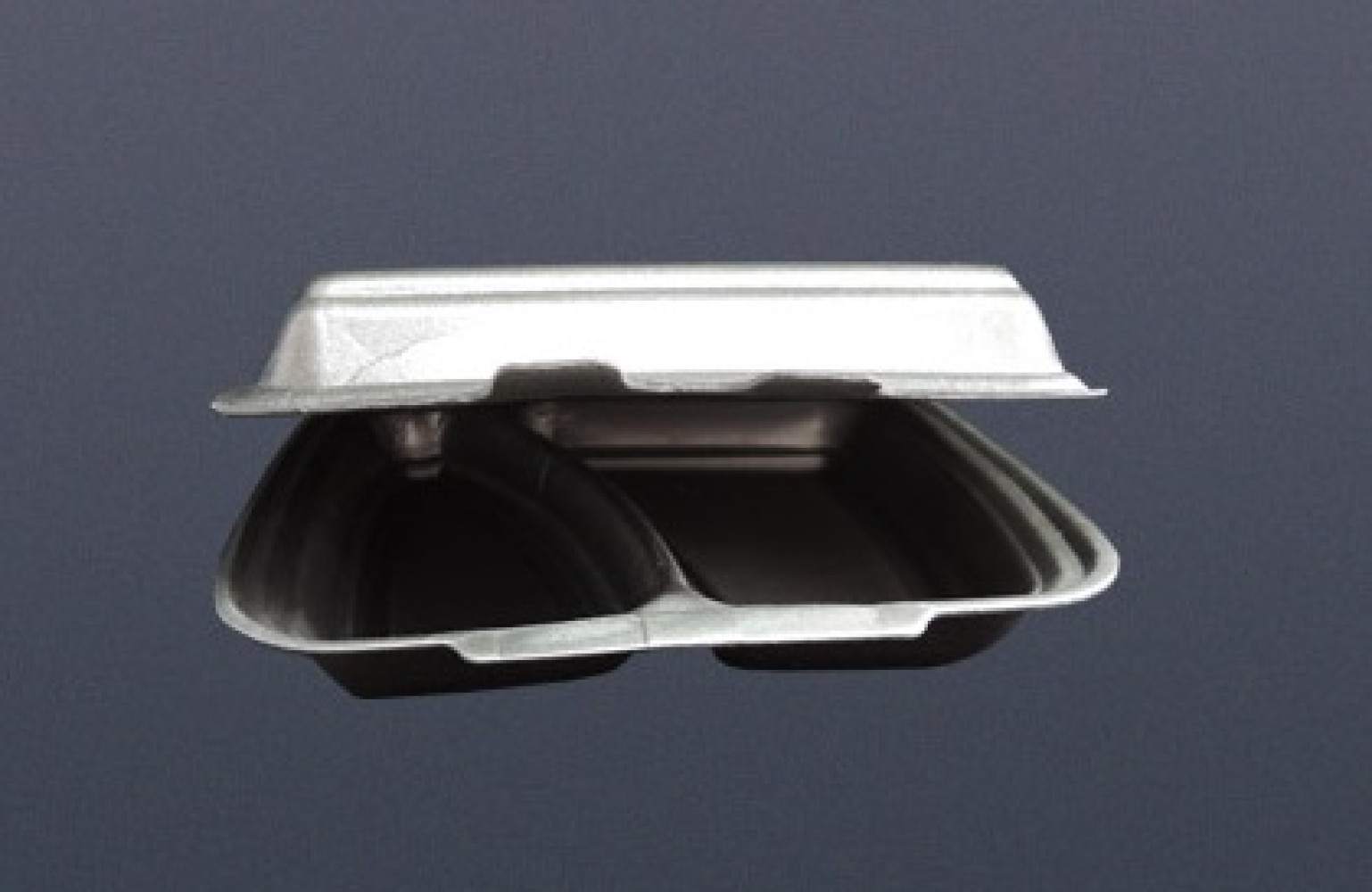 Ланч бокс из вспененного полистирола 2-х секционный НР-2 черный 250х210х70 мм 125 шт/уп