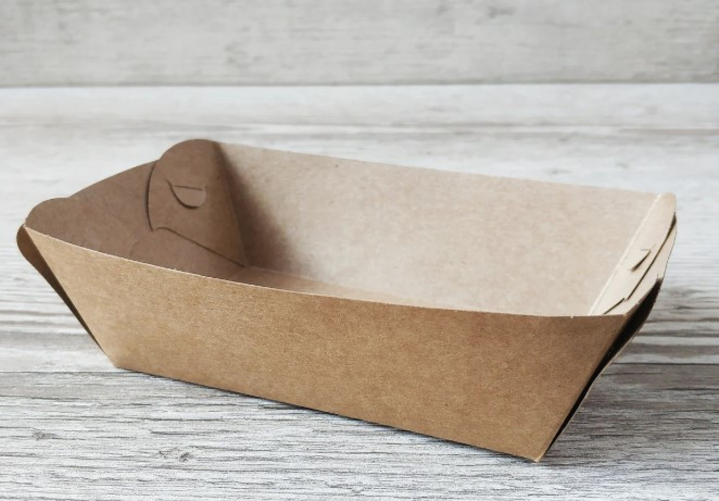 Тарелка лодочка бумажная крафт 180х90х35 мм 100 шт/уп