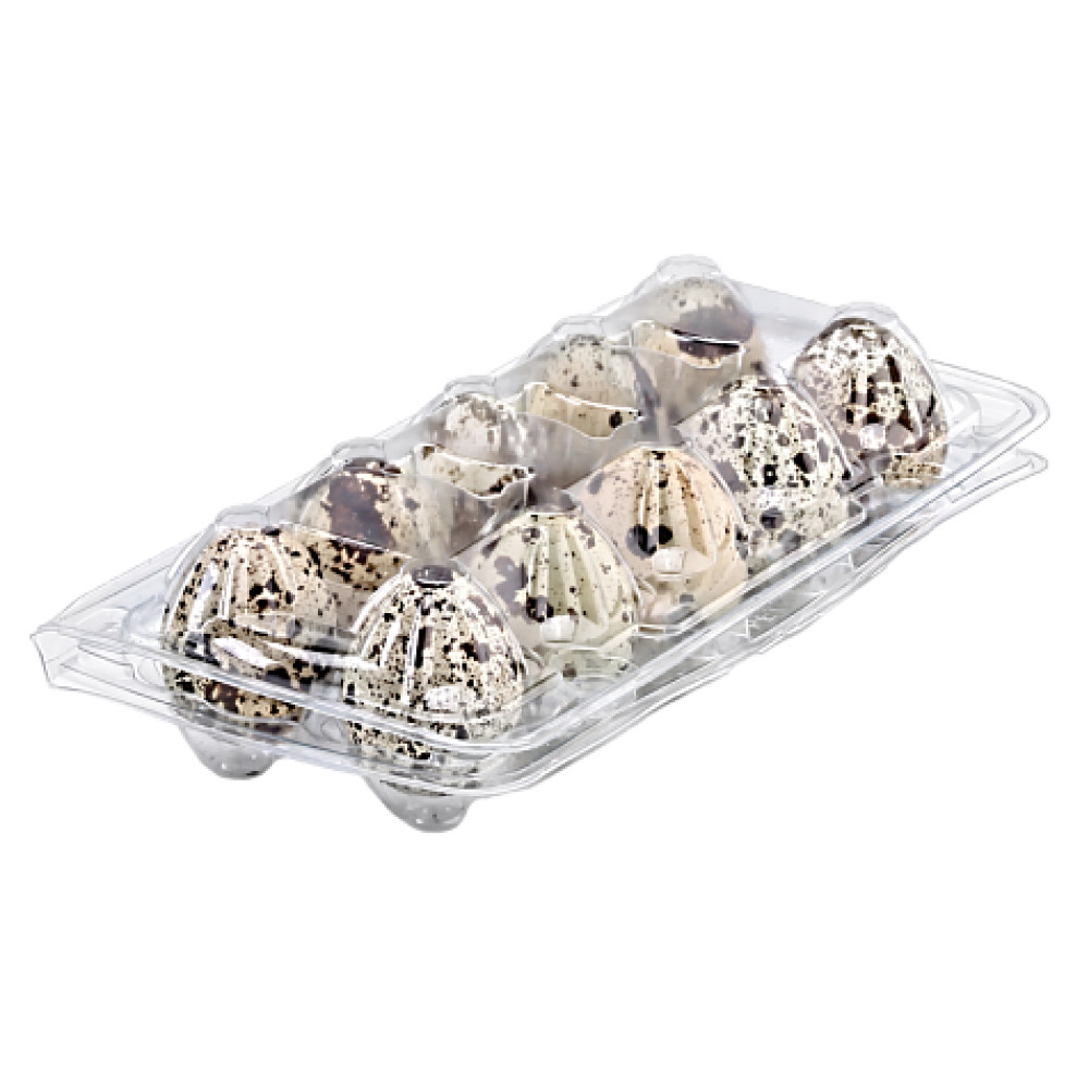 Упаковка для перепелиных яиц 10 ячеек пластиковая прозрачная 168х82х39 мм 1 шт (1000 шт/ящ)