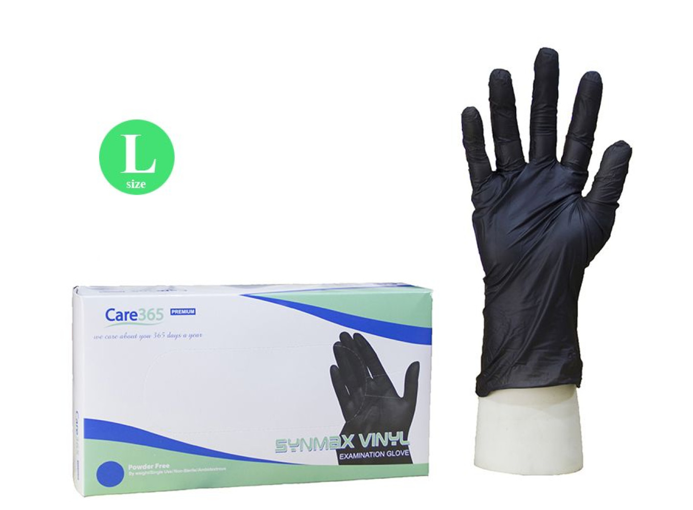 Перчатки виниловые неопудренные черные L Synmax Vinyl 100 шт/уп