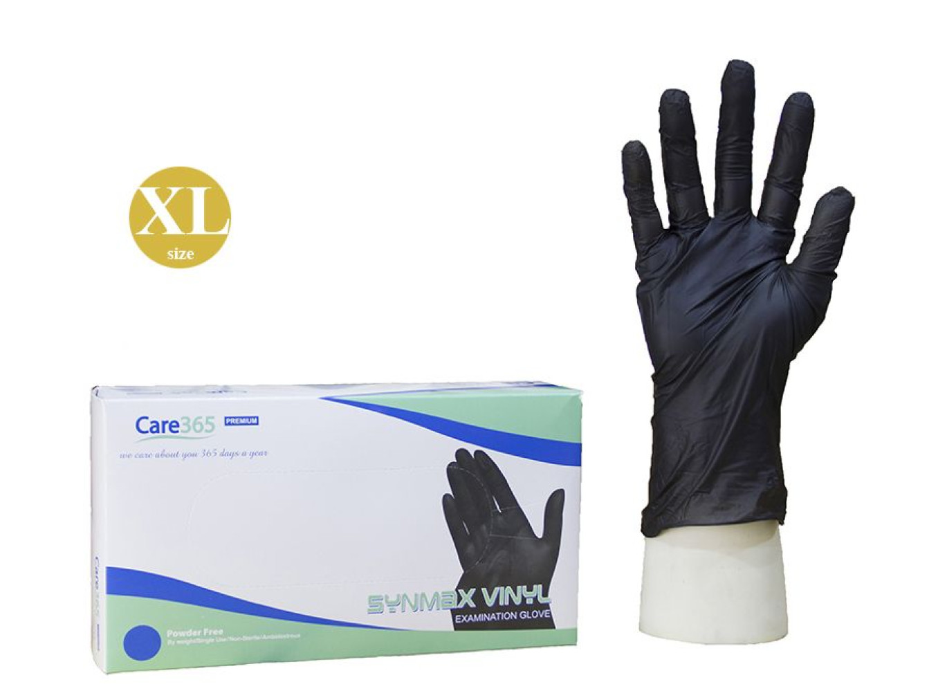 Перчатки виниловые неопудренные черные XL Synmax Vinyl 100 шт/уп