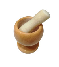 Ступка для специй каменная оранжевая