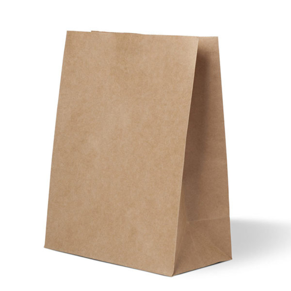 Пакет бумажный крафт с плоским дном 280х380х150 мм 80 г/м2 50 шт/уп