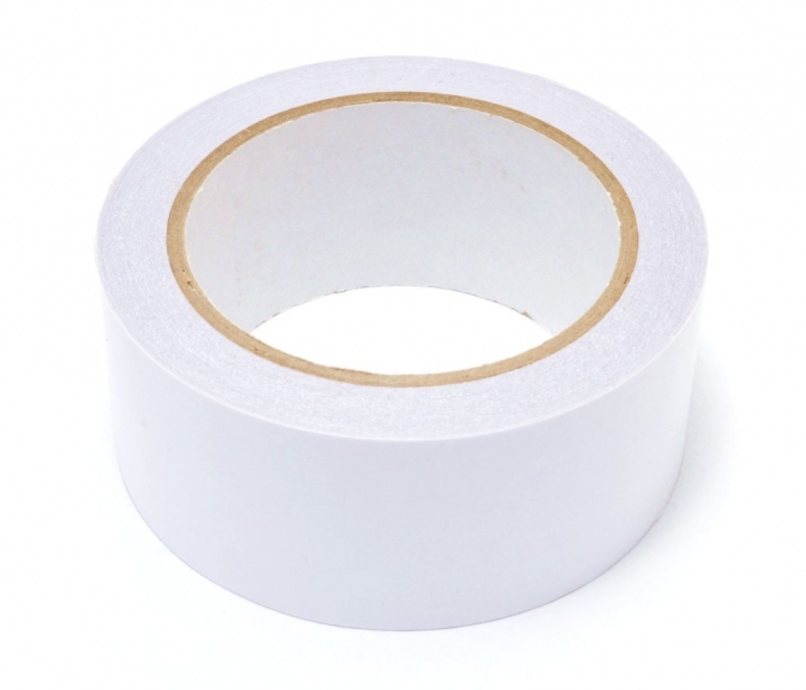 Скотч двусторонний на целлюлозной основе белый 45 мм х 20 м