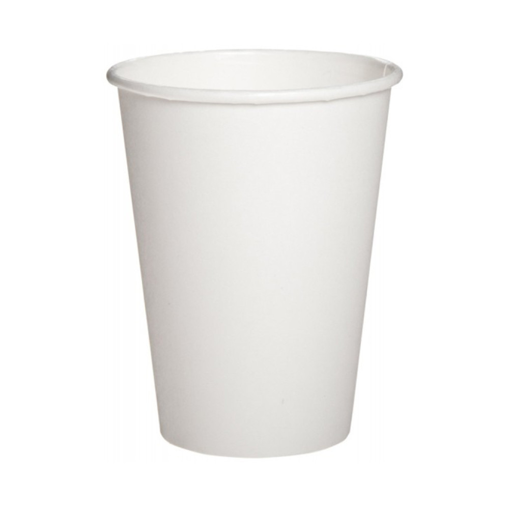 Стакан бумажный белый, 340 мл, 50 шт/уп (d80)