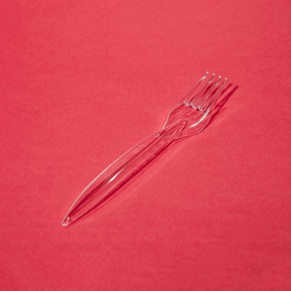 Вилка пластиковая Premium прозрачная 180 мм 100 шт/уп