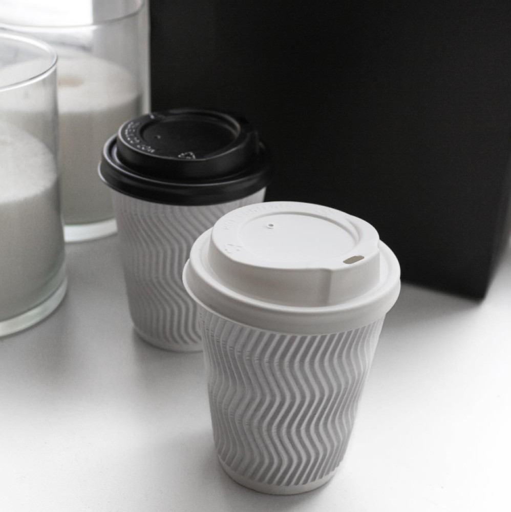 Стакан бумажный гофрированный белый 500 мл 15 шт/уп (кр91, d91)