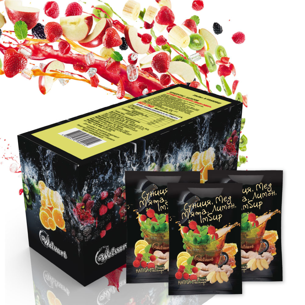 Чай концентрат Welvart Земляника-Мед-Мята-Лимон-Имбирь 50 г