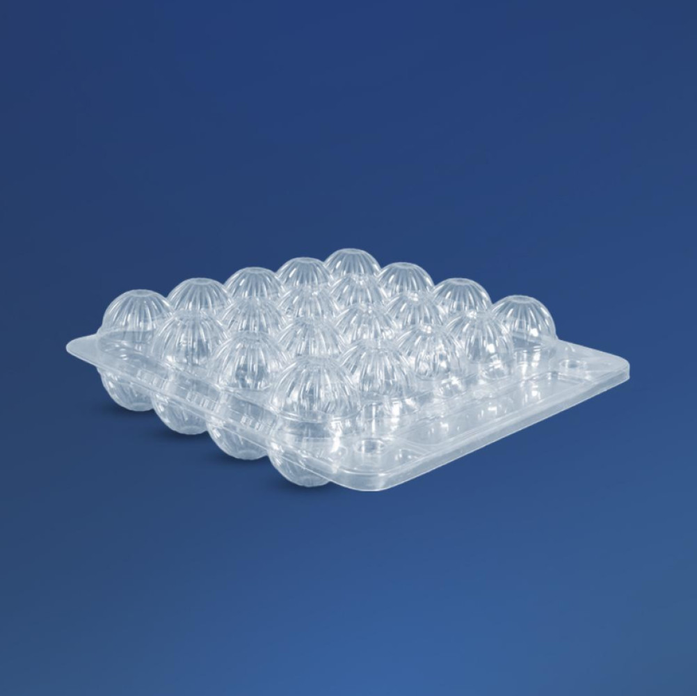 Упаковка для перепелиных яиц 20 ячеек пластиковая ПС-111 прозрачная 155х150х40 мм 600 шт/ящ