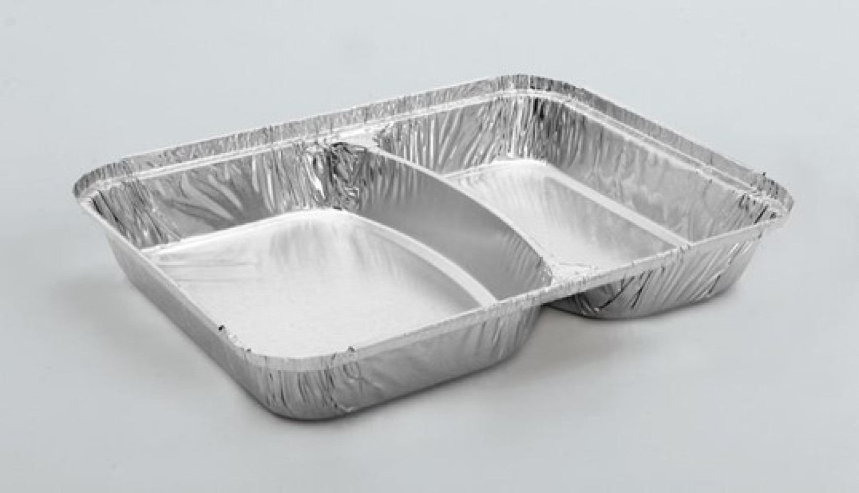 Упаковка прямоугольная 2-х секционный из пищевой фольги SPM2L, 100 шт/уп