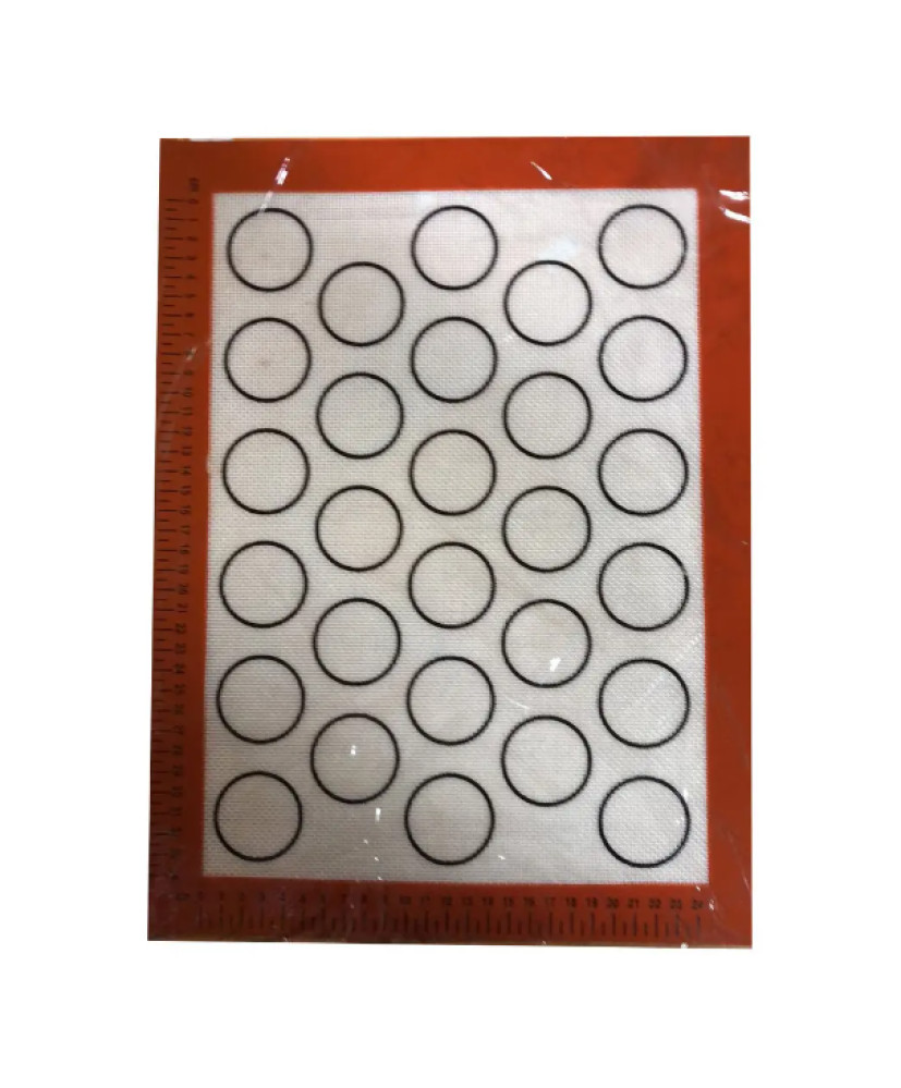 Коврик для выпечки макаронс перфорированный силиконовый с разметкой белый 40х30 см