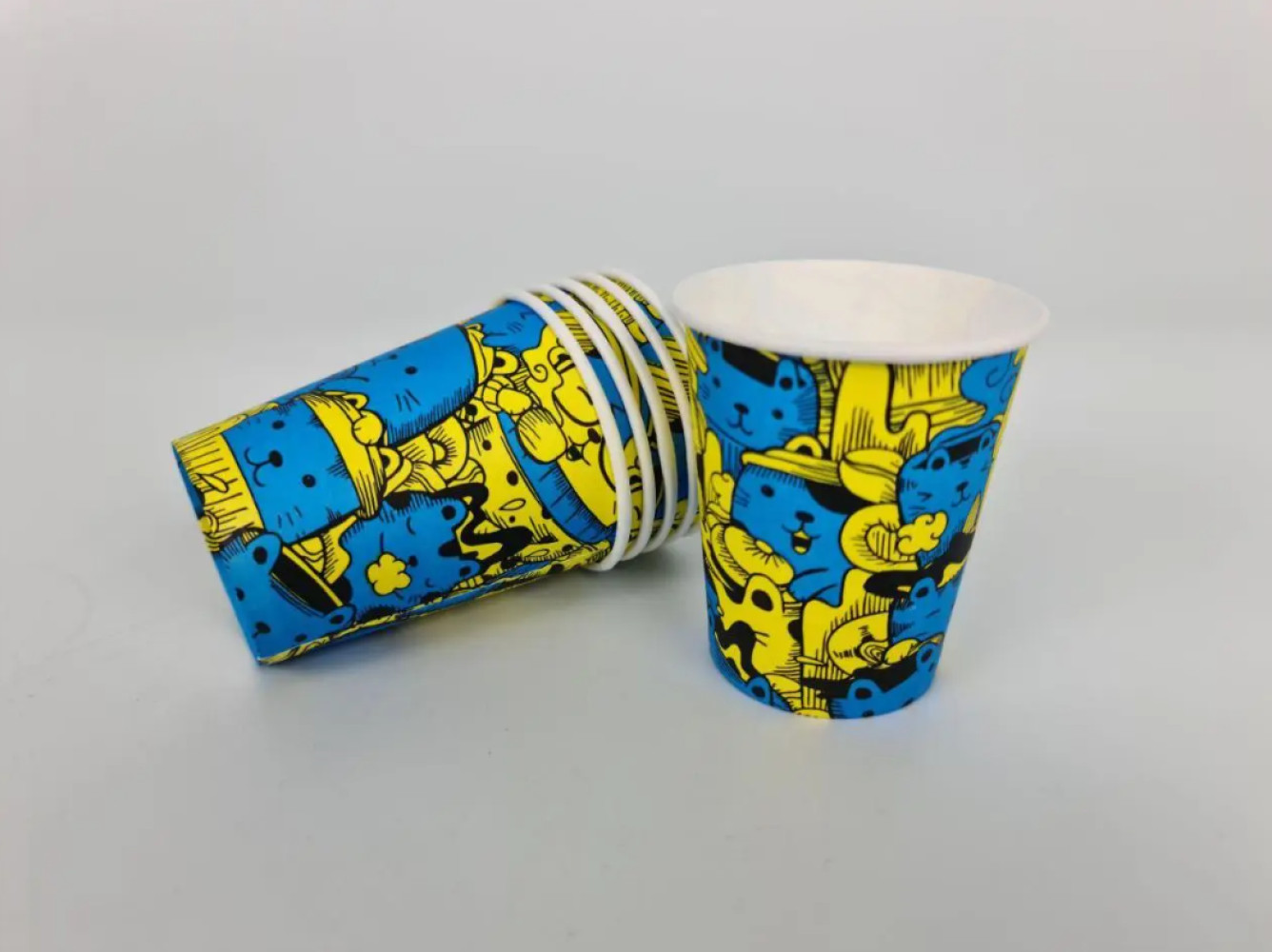 Стакан бумажный с рисунком Котики 175 мл 50 шт/уп (кр70, d70)