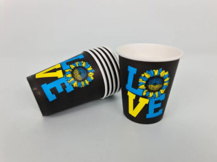Стакан бумажный с рисунком Love 110 мл 50 шт/уп