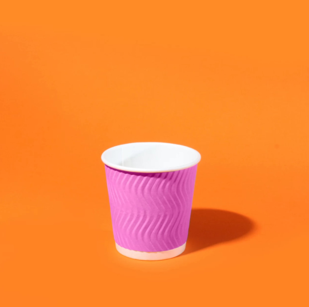 Стакан бумажный гофрированный лавандовый 110 мл 20 шт/уп