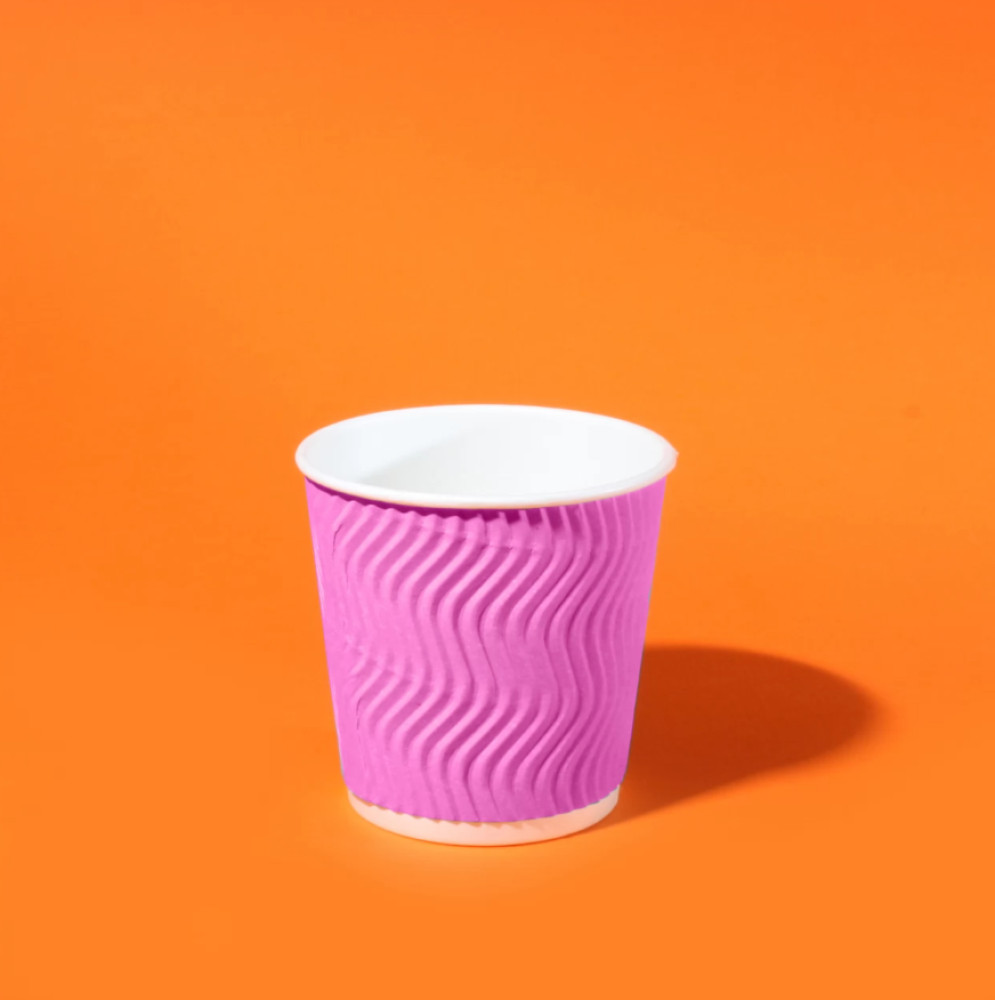 Стакан бумажный гофрированный лавандовый 175 мл 20 шт/уп (кр70, d70)