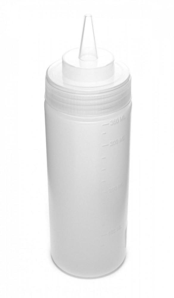 Бутылка для соусов пластиковая с мерной шкалой прозрачная 240 мл