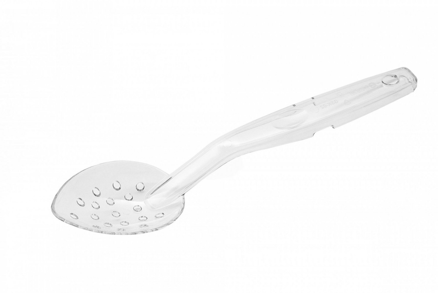 Ложка кухонная перфорированная из поликарбоната прозрачная 40 мл 29,5 см