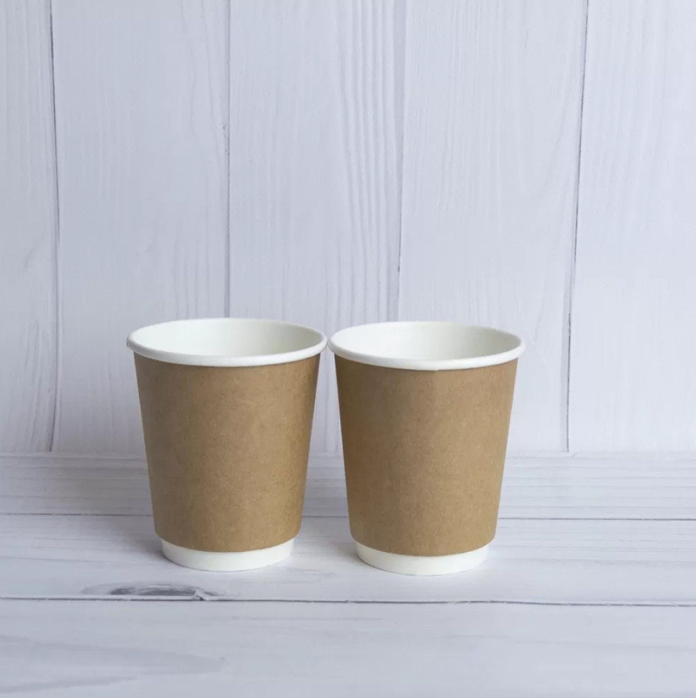 Стакан бумажный 2-х слойный крафт-белый 185 мл 15 шт/уп (кр70, d70)