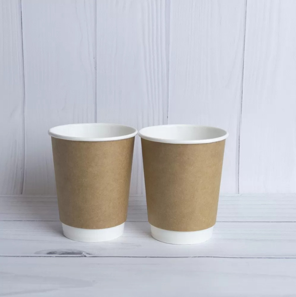 Стакан бумажный 2-х слойный крафт-белый 250 мл 15 шт/уп (кв78)