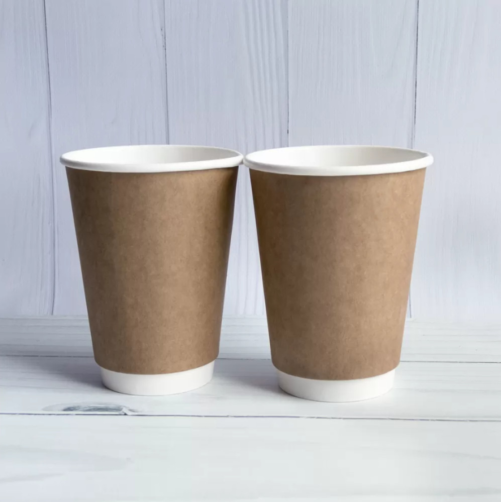 Стакан бумажный 2-х слойный крафт-белый 400 мл 15 шт/уп (кр90, d90)