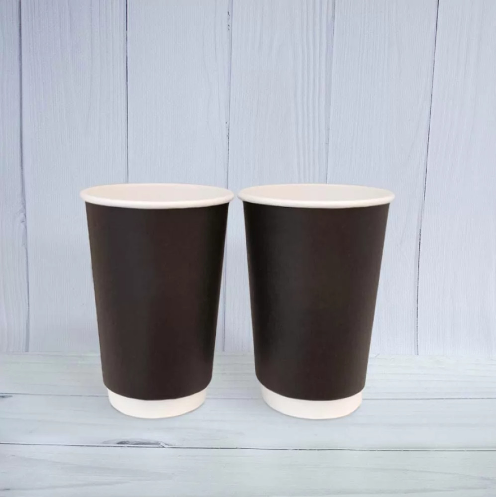 Стакан бумажный 2-х слойный черный-белый 250 мл 15 шт/уп (кв78)