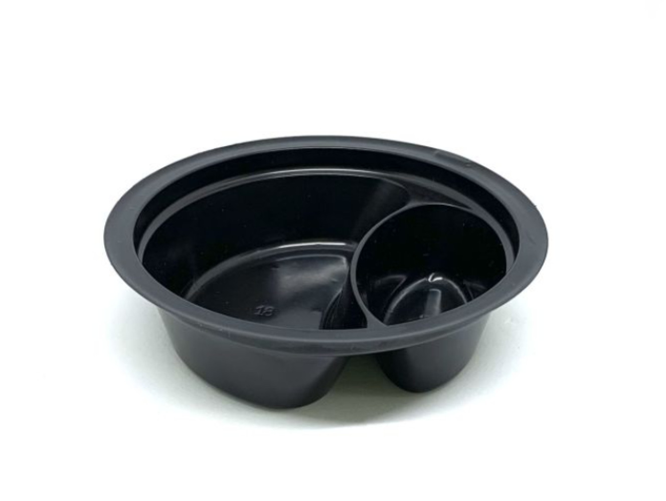 Соусник пластиковый 2-х секционный ПС-421 черный 100 мл d=98 мм h=27 мм 500 шт/ящ