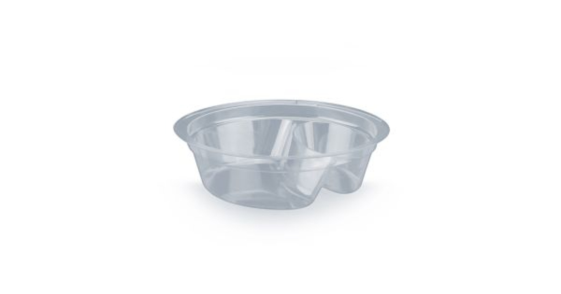 Соусник пластиковый 2-х секционный ПС-421 прозрачный 100 мл d=98 мм h=27 мм 100 шт/уп (500 шт/ящ)