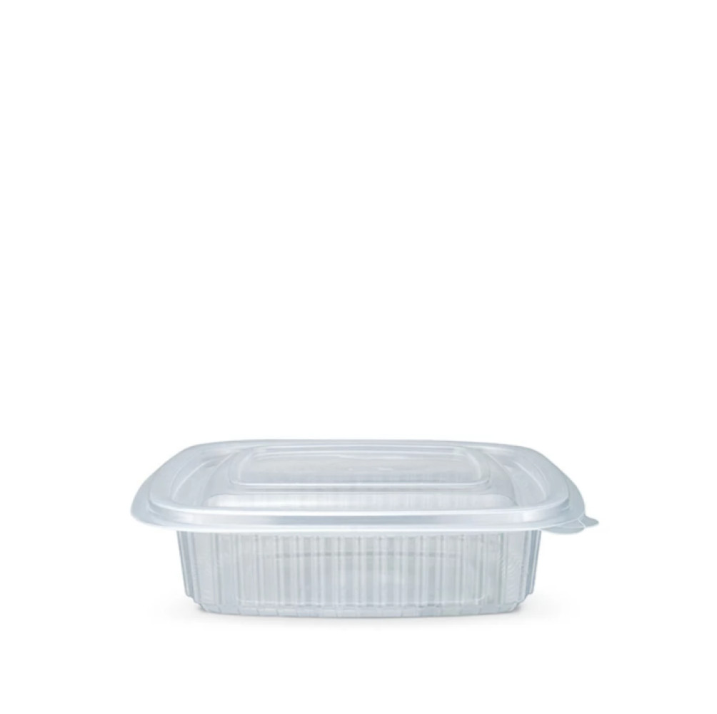 Контейнер пластиковый с откидной крышкой прозрачный 375 мл 1 шт (50/600)