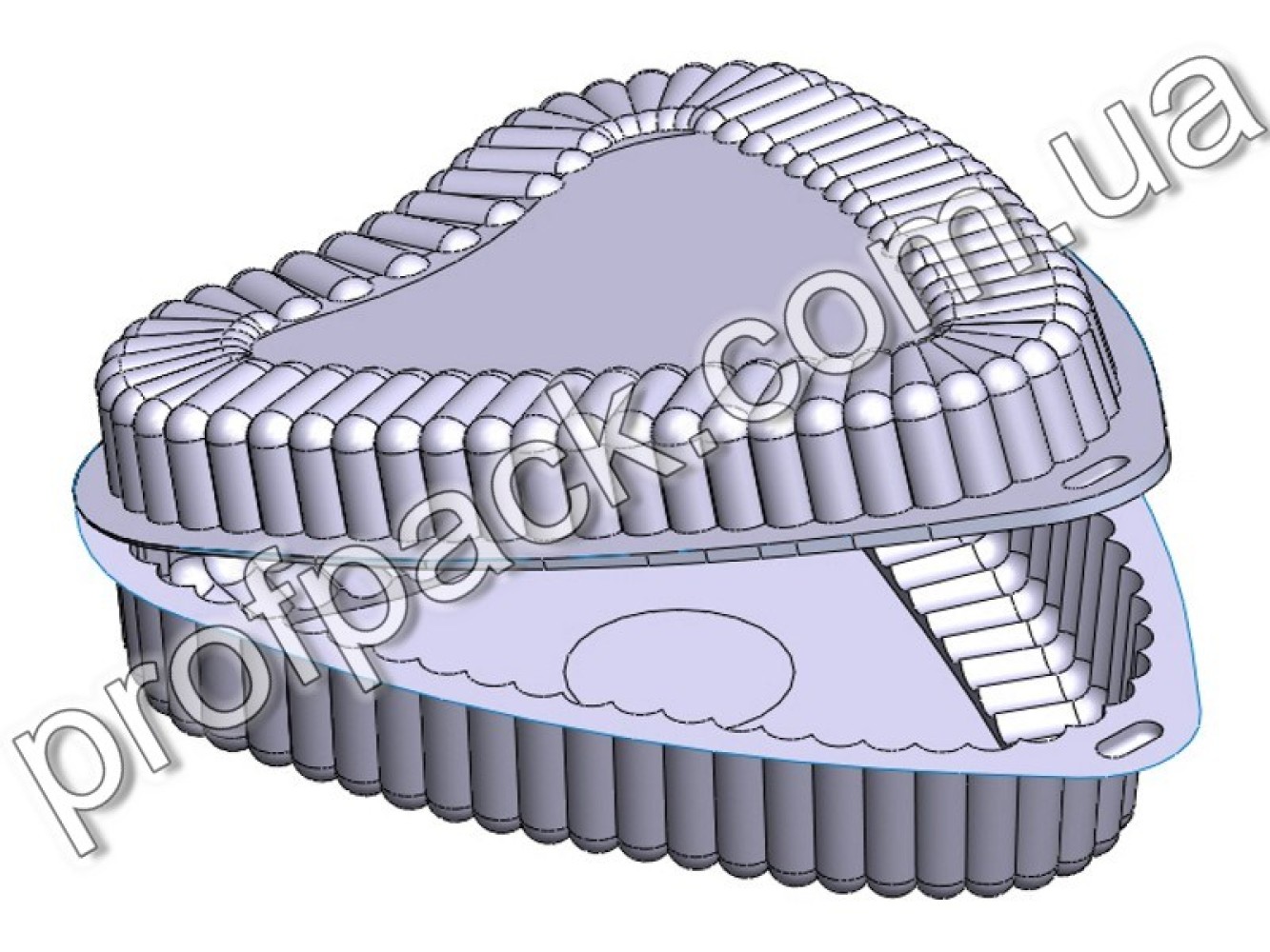 Упаковка ПС-34 из полистирола сердце, 100 шт/уп