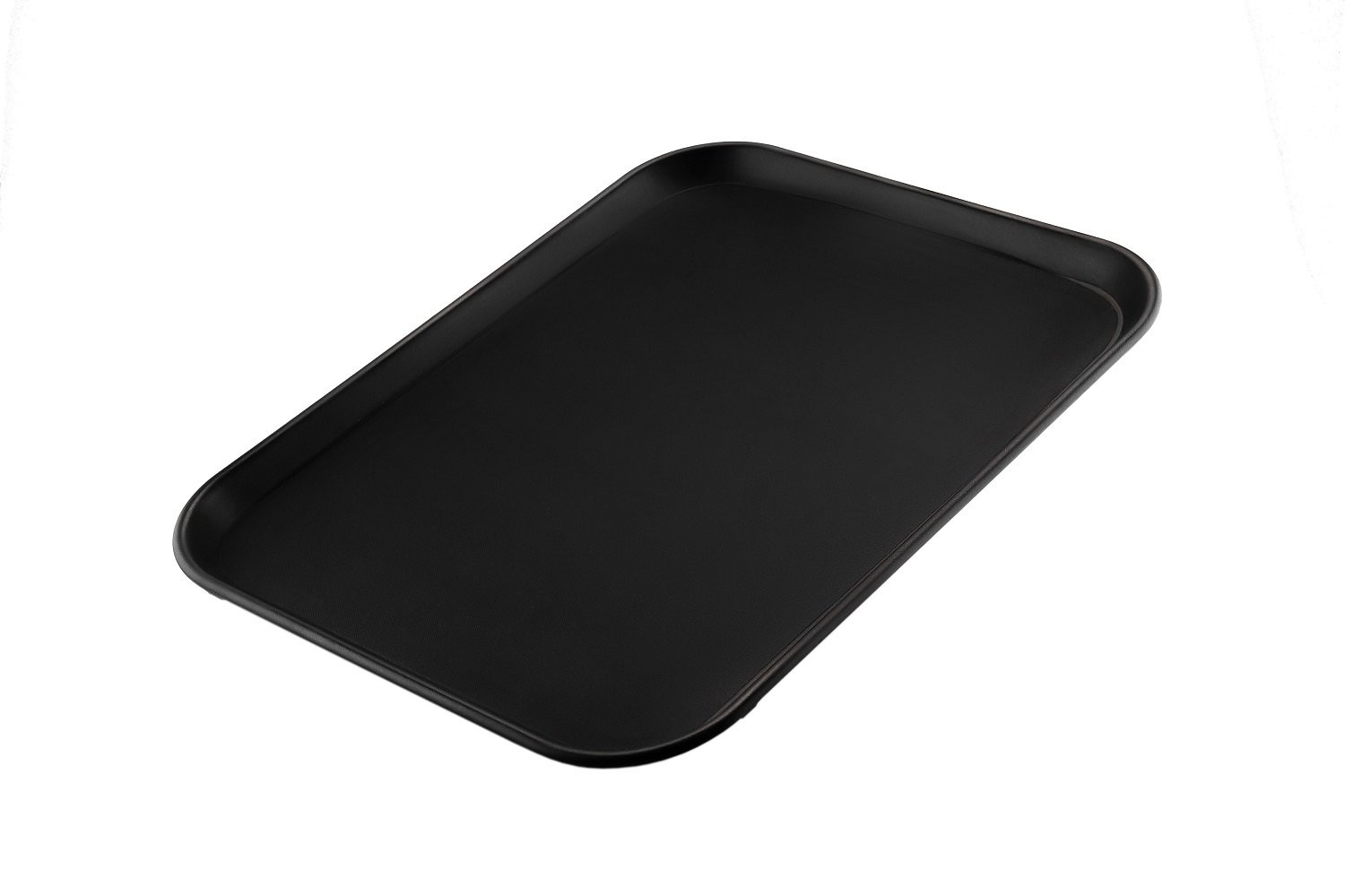 Поднос прямоугольный с антискользящим покрытием черный 45,5х35,5х2,5 см