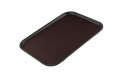 Поднос прямоугольный с антискользящим покрытием коричневый 41х30х2 см