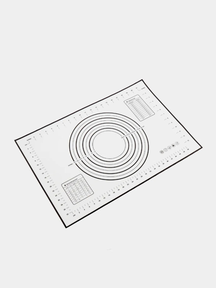 Коврик для теста силиконовый с разметкой белый 40х30 см