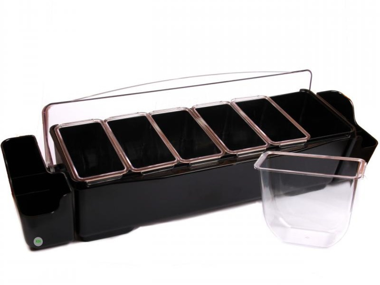 Ящик барный 6 ячеек (+2 кармана) с углубленными ячейками черный 47,4х16,9х18 см