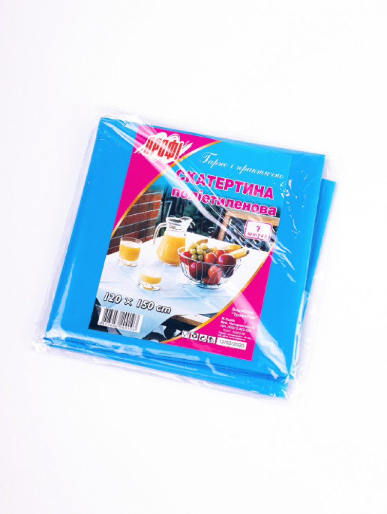 Скатерть одноразовая Профі полиэтиленовая синяя 150х120 см 1 шт