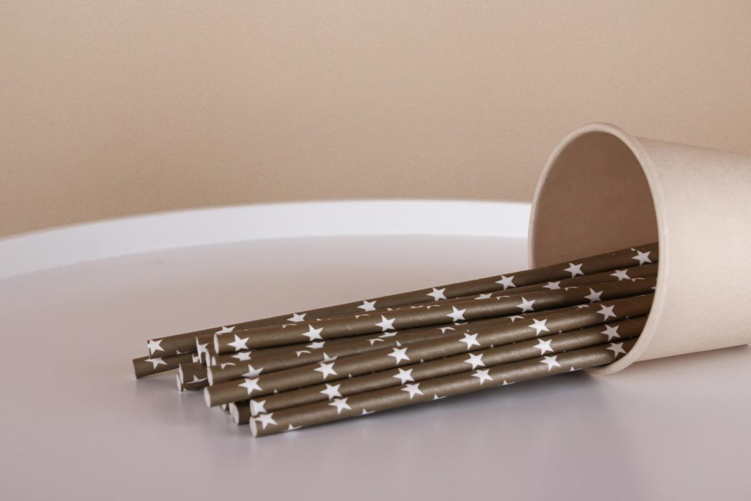 Трубочка бумажная прямая Звезда золотистая 200 мм d=6 мм 25 шт/уп